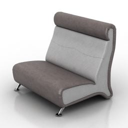 Mẫu Sofa Da Cạnh Cong 3d
