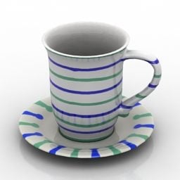 High Cup With Plate 3d model