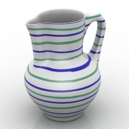 线条图案壶花瓶3d模型