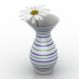 Vase Gmundner med blomst 3d model