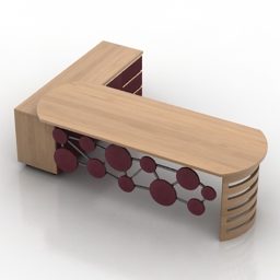 Table With Brass Joins 3d model