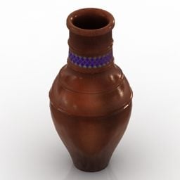 Terracotta vase dekoration 3d model