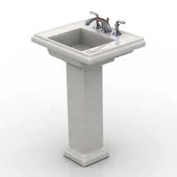 Chrome Tap Sink Accessories 3d model