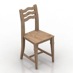 كرسي ريفي خشب موديل 3D