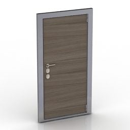 Porta con telaio in acciaio e interno in legno, modello 3d