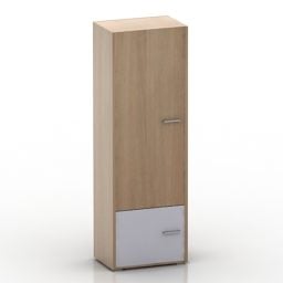 3д модель одинарного высокого шкафчика