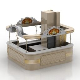 Conjunto de móveis de ilha de bar Modelo 3D