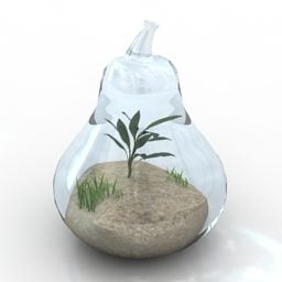Decorplant binnen glas 3D-model