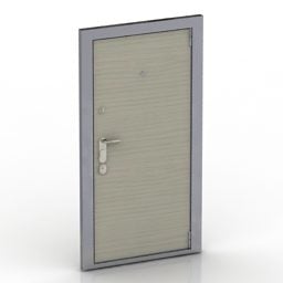 Model 3D drzwi z drewna beżowego
