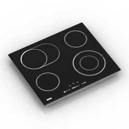 Modelo 3d de fogão de indução preto