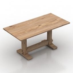 Landhaustisch aus Holz, 3D-Modell