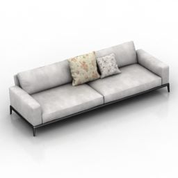 Fabric Sofa Wide Two Seaters 3d model