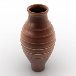 Terracotta Vase Decorative Tableware 3d model