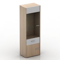 Side Locker Wood Finish 3d model