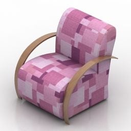 صندلی تکی گلدار تکسچر مدل سه بعدی