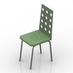 3д модель низкого деревянного стула