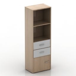 Locker Office Bookcase With Drawers 3d model