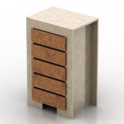Armario redondo de madera de fresno modelo 3d