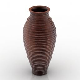 Mørk Terracotta Dekor Vase 3d modell