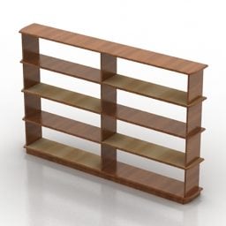 Rack Ofifran Simple Wood Panel 3d model