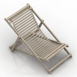 3д модель деревянного стула в простом стиле