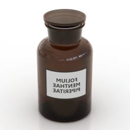 Modelo 3d de frasco de farmácia de vidro marrom