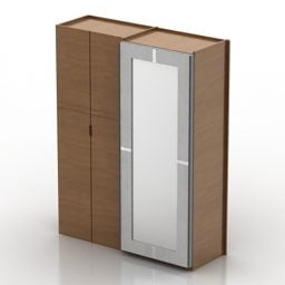 Bookcase Koru With Mirror Front 3d model