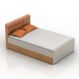 Small Double Bed 3d model