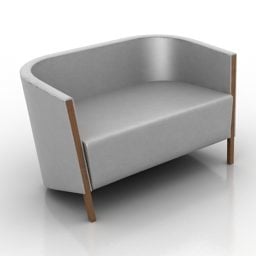 Sofa Moroso mit gebogener Rückenlehne, 3D-Modell