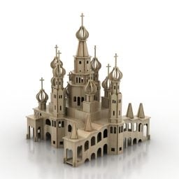 نموذج معماري ثلاثي الأبعاد للمعبد الروسي