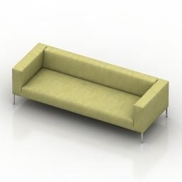 Office Furniture Brown Leather Sofa 3d model