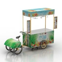 Rower z lodami w kiosku Model 3D