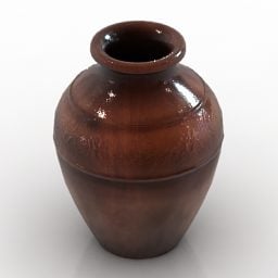 Vaso de porcelana marrom escuro Modelo 3d
