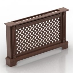Modelo 3D da tampa do radiador com tela de madeira