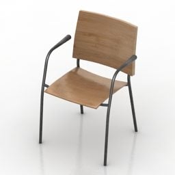 简单的学校扶手椅3d模型