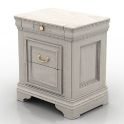 Nightstand Marble Wood Bedroom Furniture 3d model