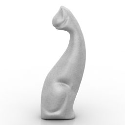 Figurine Sculpture De Chat modèle 3D