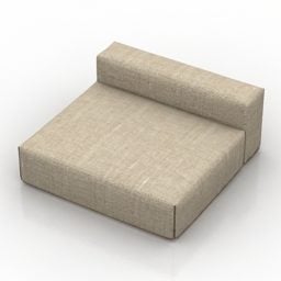 Kaareva sohva Nahka Materiaali 3D-malli