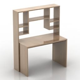Werktafel met boekenkast 3D-model