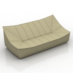 Modern Sofa Furniture With Backwall Decor 3d model