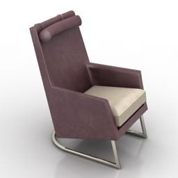 Brun lænestol med fast ben 3d model
