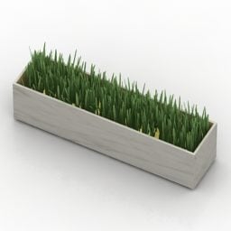 Havegræskrukke rektangulær 3d-model