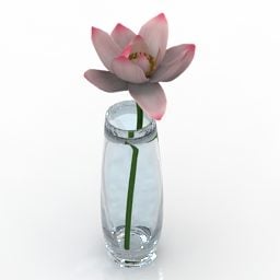 گلدان گل نیلوفر آبی مدل سه بعدی