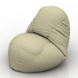 包椅米色皮革3d模型