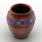 Vase i brun porcelæn