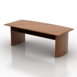 Modello 3d superiore del cerchio del tavolo in legno antico