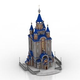 Model 3d Gedung Gereja Timur