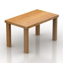 Small Simple Wood Table 3d model