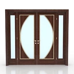 Moldura da porta com abridor de vidro modelo 3d