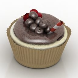 작은 초콜릿 케이크 3d 모델
